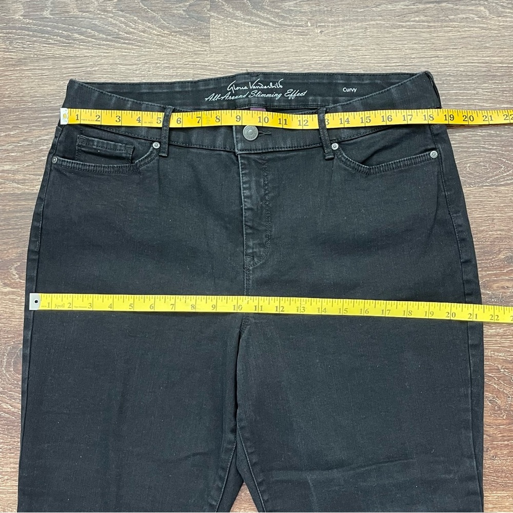 Gloria Vanderbilt Curvy Slim Black Stretch Denim Jeans, ‘All-Around Slim | Sz 18 - Picture 12 of 14